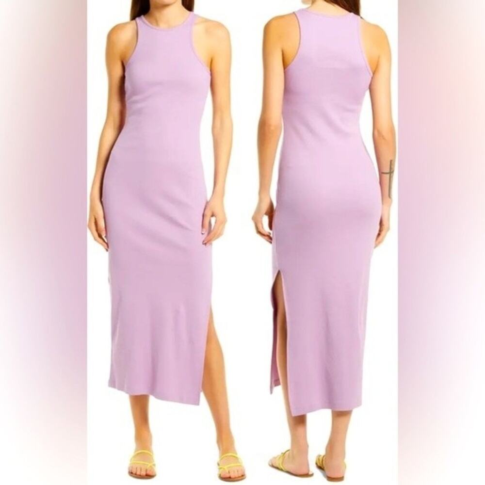 French Connection Rasha Dress Jersey Ribbed Racerback Casual Preppy Party S